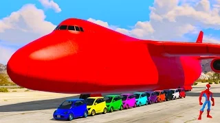 Download Color Small Cars Transportation on Biggest Airplane w Spiderman - GTA V Mods MP3