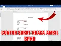 Download Lagu Contoh Surat Kuasa Pengambilan BPKB Motor