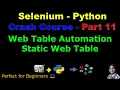 Learn Selenium with Python in 2025 Part 11 - Web Table Automation Static Web Table