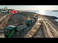 Lagu Dump Trucks, Excavators, Cranes, Rollers Build Big Port | Groundbreakers
