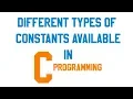 Tutorial 7 and constants C programming