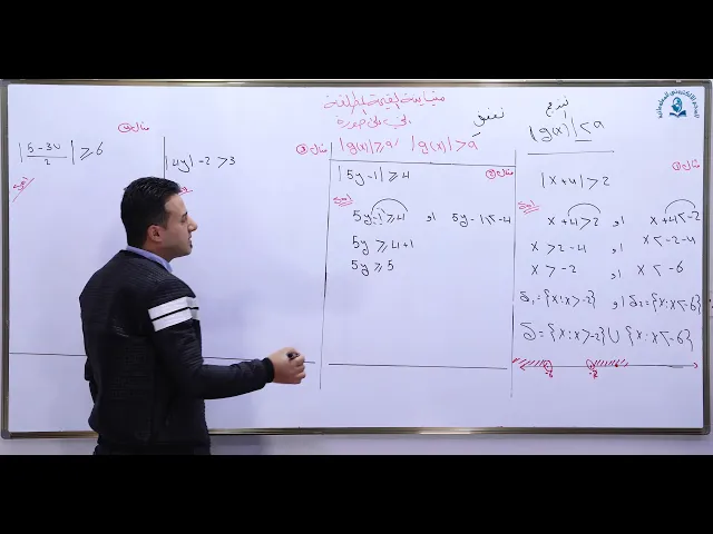 ⁣مادة الرياضيات للصف الثالث المتوسط : متباينة القيمة المطلقة ج2
