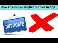 25 How to delete duplicate records in sql How to remove duplicate rows in sql