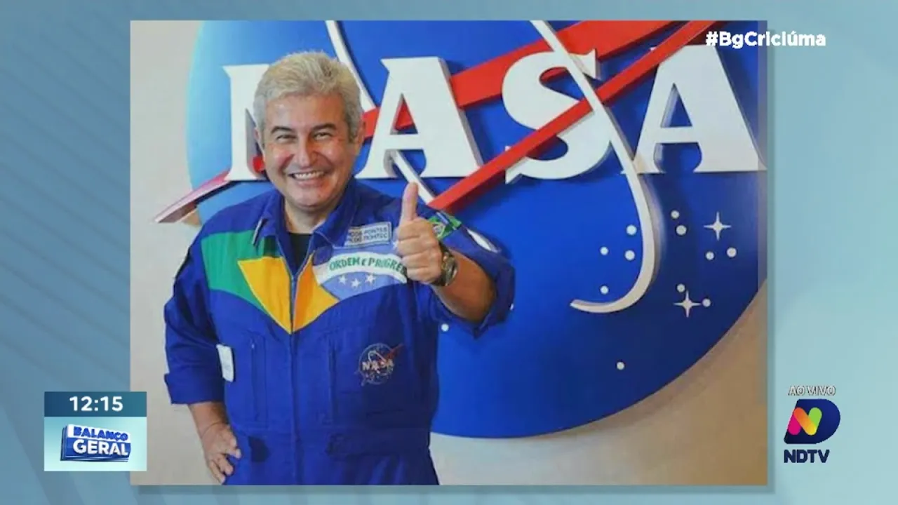 Ney Lopes: astronauta brasileiro é recebido em Criciúma