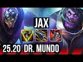 Download Lagu JAX vs DR. MUNDO (TOP) | 6 solo kills, 41k DMG, 9/2/7 | KR Master | 25.20