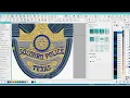Embroidery Digitizing Police Patch Learning Wilcom Hatch Stitch Sample - no talking