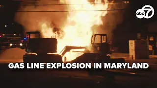 Massive fireball erupts at scene of gas leak turned explosion in Maryland 1 hurt