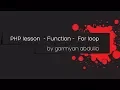 PHP lesson - Function