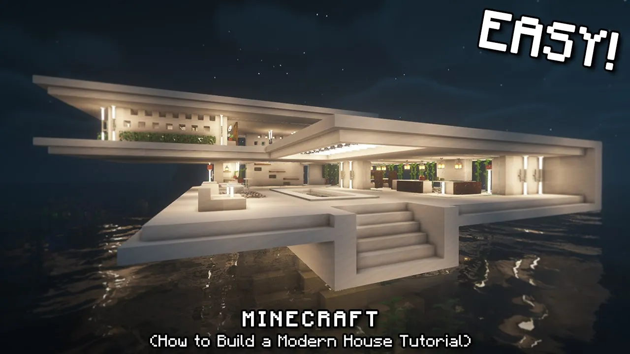 How to Build a MODERN HOUSE in Minecraft Tutorial