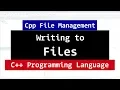 Writing to a File in C using Ofstream Class Tutorial