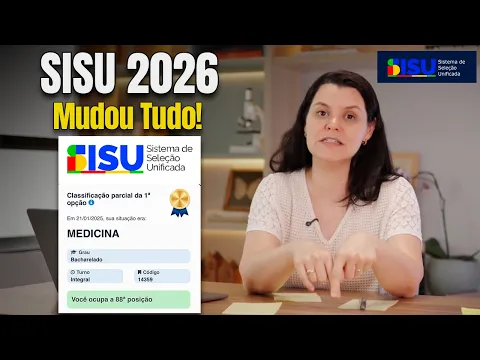 Vídeo: o que mudou no SISU 2026 para medicina (pesos, fase única e Lei de Cotas)
