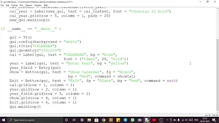 Calendar Module with Tkinter Python