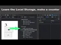 Learn the local storage making a counter pure JavaScript no frameworks