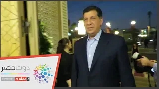 دوت مصر عمرو الجارحى ومحمد السويدي يشاركان في عزاء زوجة إبراهيم سعدة 