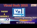 Session 1 I Visual Basic 2010 I Visual Programming 2010 I Ch-1 VB 2010 Environment I VB Tutorial
