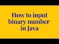 How to input a binary number in java