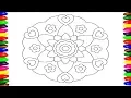 How to Color MANDALA Hearts Flowers Coloring Pages Learning kids colors