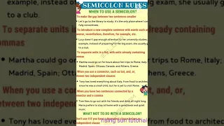 Semicolon Rules