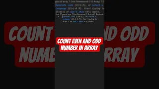 Java Program Find Total Even and Odd Numbers in Array