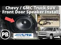 2007 - 2014 GMC Chevy Front Door Speaker Install Sierra Silverado Avalanche Tahoe Suburban Yukon