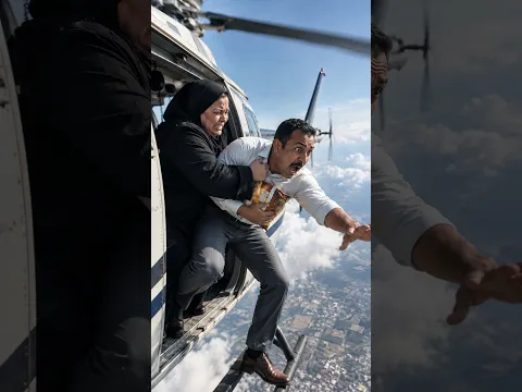 سقط من الهليكوبتر أمام الجميع!