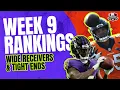 Fantasy Football Rankings - Week 9 Wide Receiver Tight End Rankings