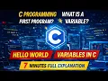 First C Program Hello World Variables in C C Programming Tutorial in english Day 3 4