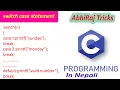 c programming tutorial-Using switch case statement to print week day name