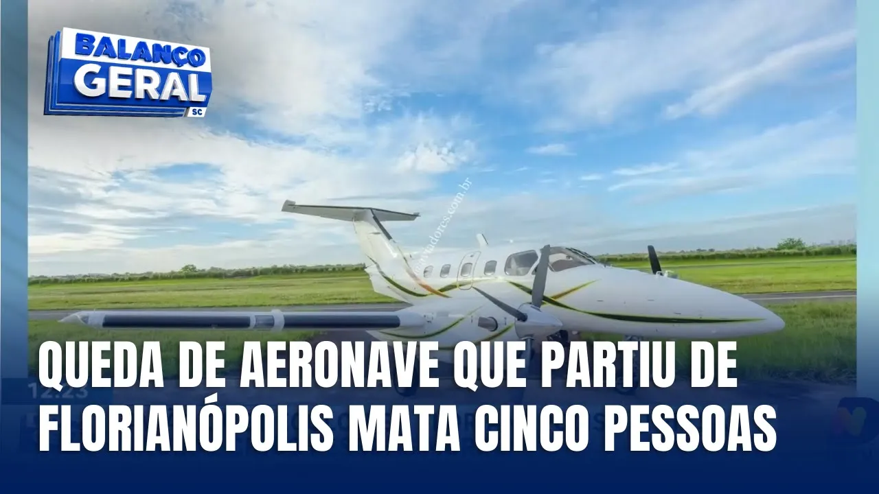 Queda de avião decolado de Florianópolis em SP deixa cinco mortos