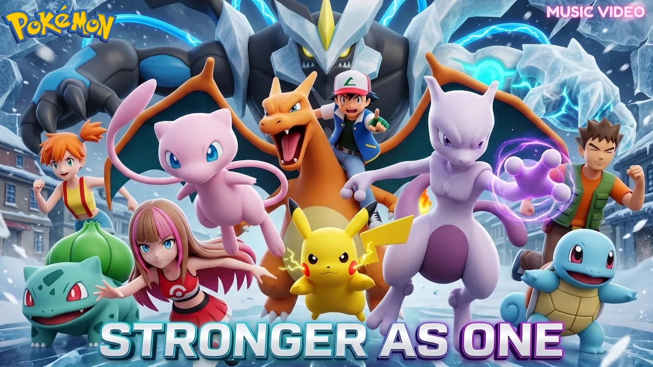 Stronger As One | Mew and Mewtwo VS Black Kyurem Pokemon Battle (Official Fan Music Video) | ELEXYA