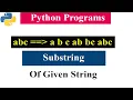 Python Program To Print All The Non-Empty Substring Of Given String