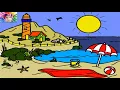 Coloring Page Summer Fun Coloring Pages For Kids Beach And Sun For Children