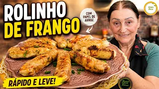 🍗 PAPEL DE ARROZ COM FRANGO! OLHA COMO FICA DOURADINHO Rolinho de Frango #1410