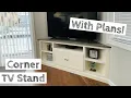 Building a Corner TV Stand Built-in Plans Available