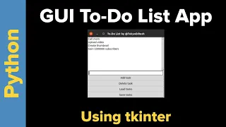 Python tkinter Tutorial Simple To Do List App