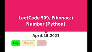 LeetCode 509 Fibonacci Number Python