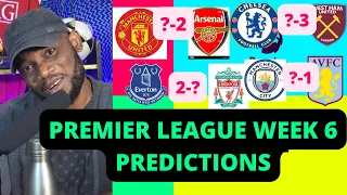 epl week 6 predictions manchster united vs arsenal liverpool chelsea and man city fixtures