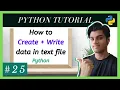 how to create a text file python create and write text file python Python tutorial for beginners