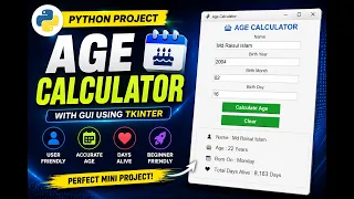 Build an Age Calculator App in Python Tkinter GUI Project for Beginners