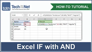 How to use the IF function with the AND function in Excel