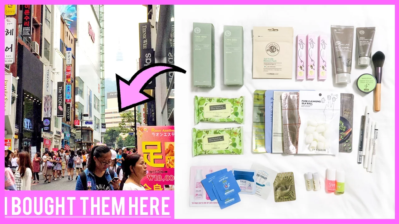 Korean Skincare Shopping in Seoul  Tour of Myeongdong