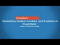 How to generate random numbers and harsh patterns in Visual Basic O Level Computer Science Zimsec