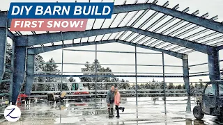 We were NOT ready for THIS! ❄️☃️ (will it wreck our barn build?)