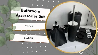 11-Piece Matte Black Bathroom Set