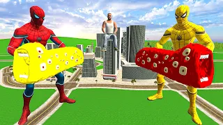 Franklin ,Spiderman, Venom VS Train Eater 😱 INDIAN BIKE DRIVING 3D