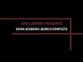 Using Academic Search Complete