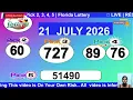 Tiraj Florida En Direct Soir 21 Juil 2026 Florida Soir