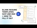 Blank Resume Templates Why Use One How to Fill It Out