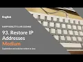 LeetCode 93 Restore IP Addresses Explanation and Solution