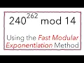 1a Compute 240 262 mod 14 using the fast modular exponentiation method